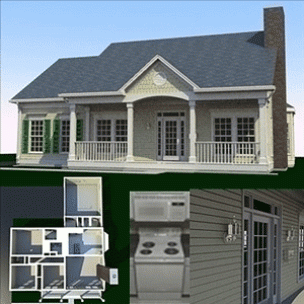 Architectural Rendering of House Floor Plan in 3D
