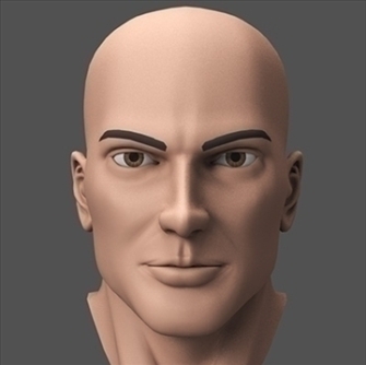 3D Head of an attractive male hero